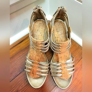 Donald J Pliner Cork Wedge Sandals